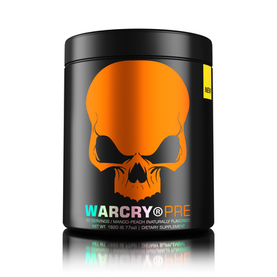 WARCRY PRE, Pre-workout, 192g, 6.77oz, 30 Servings, Mango Peach Flavor, Naturally Flavored, Shop now in US, Free Shipping in US, Made in USA