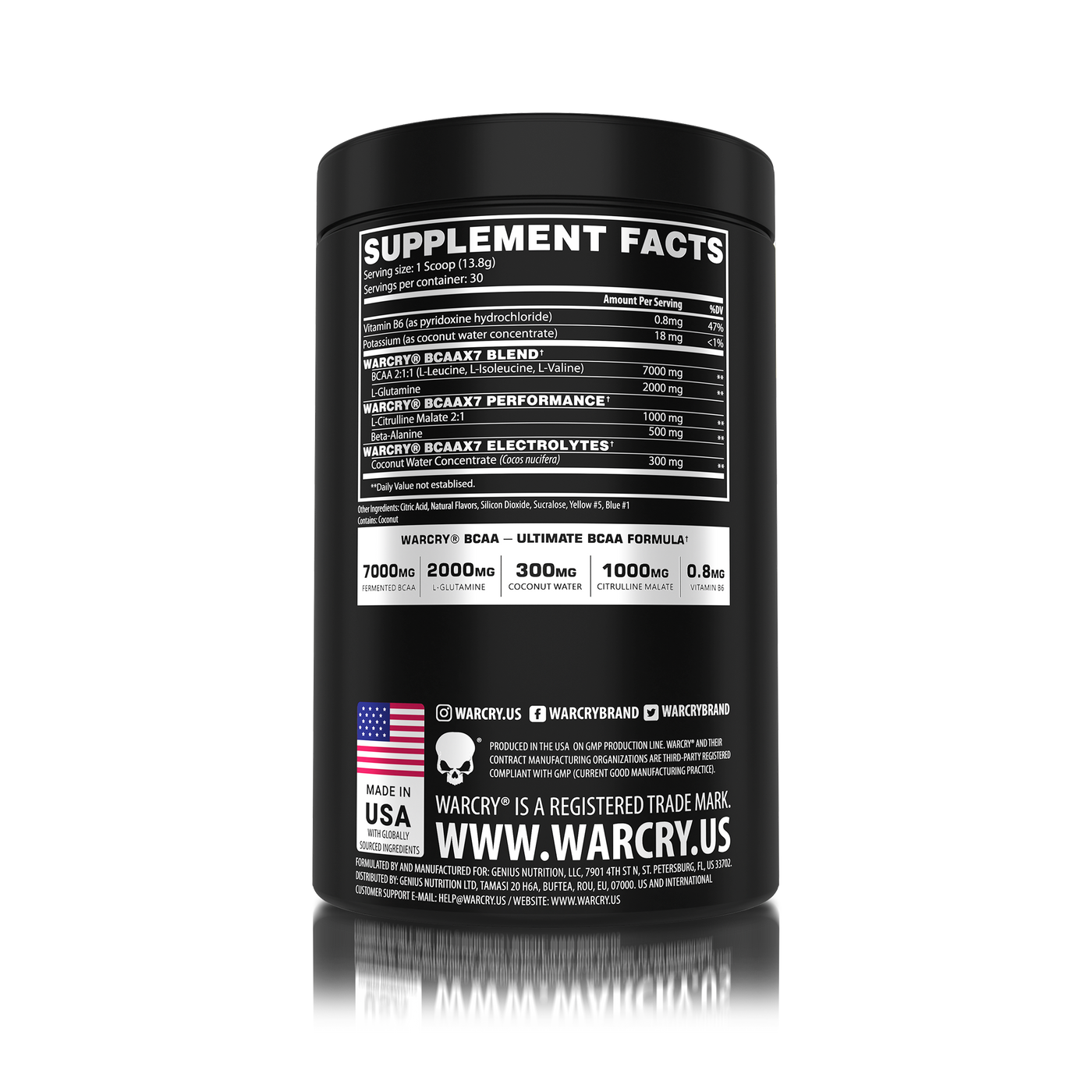WARCRY BCAA, Branched-Chain Amino Acids, 414g, 14.60oz, 30 Servings, Green Apple Flavor, Naturally Flavored, Dietary Supplement, Shop now in US, Free Shipping in US