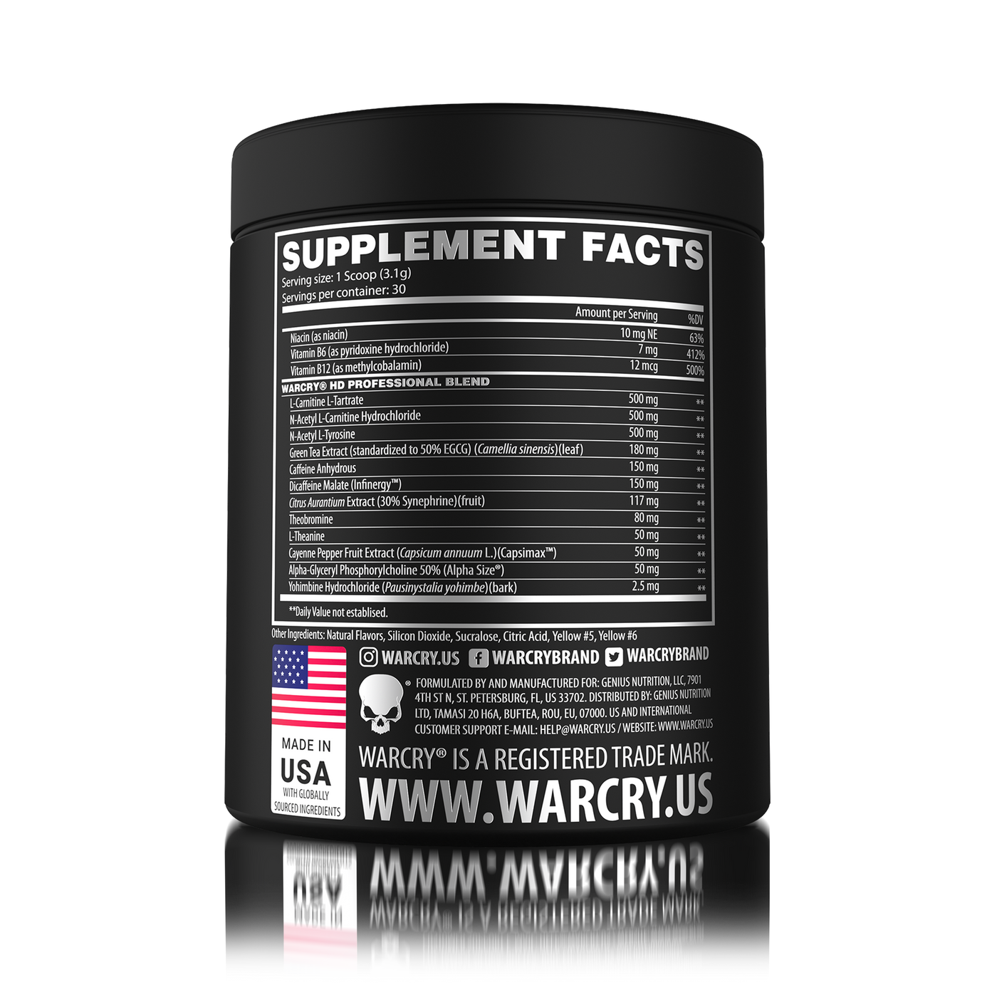 WARCRY HD, Fat Burner, 93g, 30 Servings, Tropical Storm Flavor, Naturally Flavored, Dietary Supplement, Shop now in US, Free Shipping in US