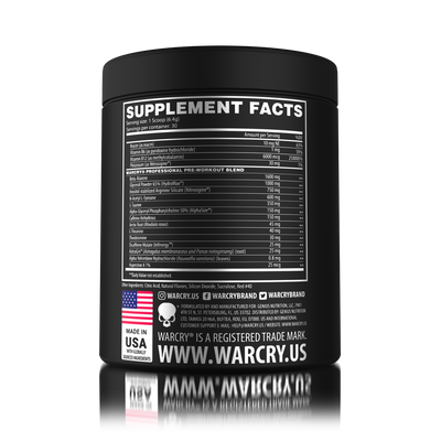 WARCRY PRE, Pre-workout, 192g, 6.77oz, 30 Servings, Strawberry Lemonade Flavor, Naturally Flavored, Shop now in US, Free Shipping in US, Made in USA